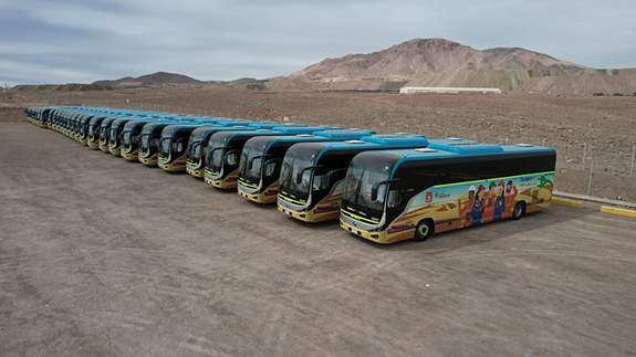 Yutong entrega 30 autocares eléctricos a Codelco en Chile para contribuir a los viajes ecológicos locales