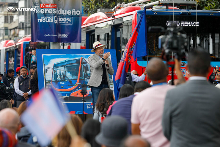 Los trolebuses de doble potencia de Yutong celebran su histórico debut en Quito