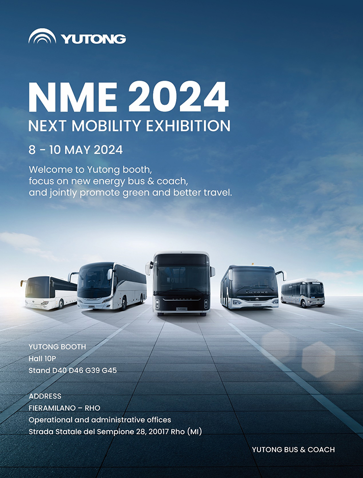 Yutong presentará cuatro buses eléctricos de gama alta en NME 2024 Italia
